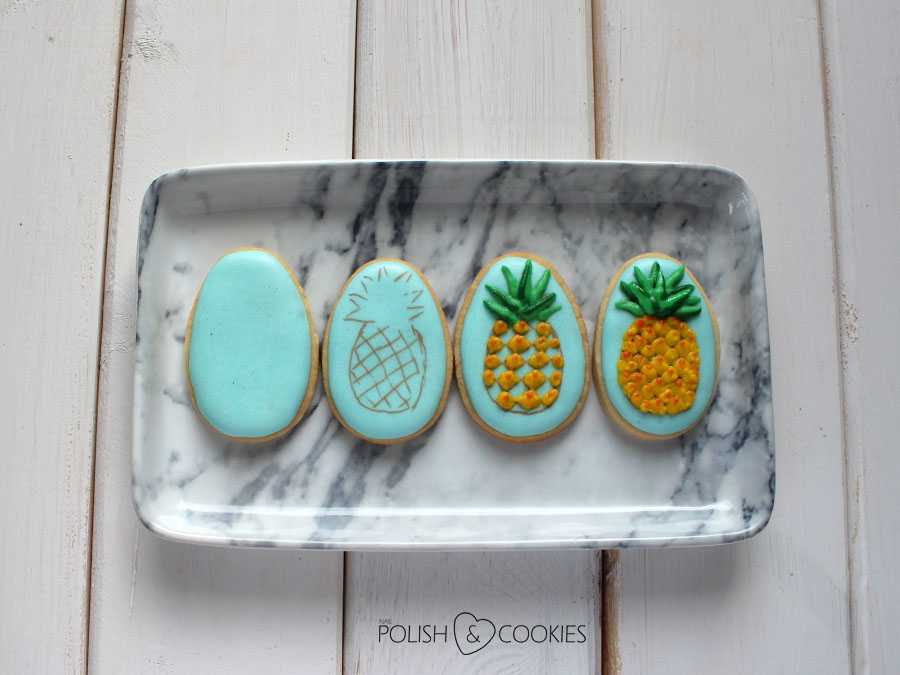 Pineapple Decorated Cookies Tutorial ananasy ciasteczka