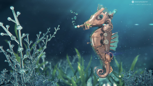 steampunk seahorse