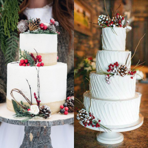 zimowe wesele torty rustykalne inspiracje